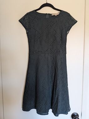 Dark Green Lace Dress - LOFT - 0T
